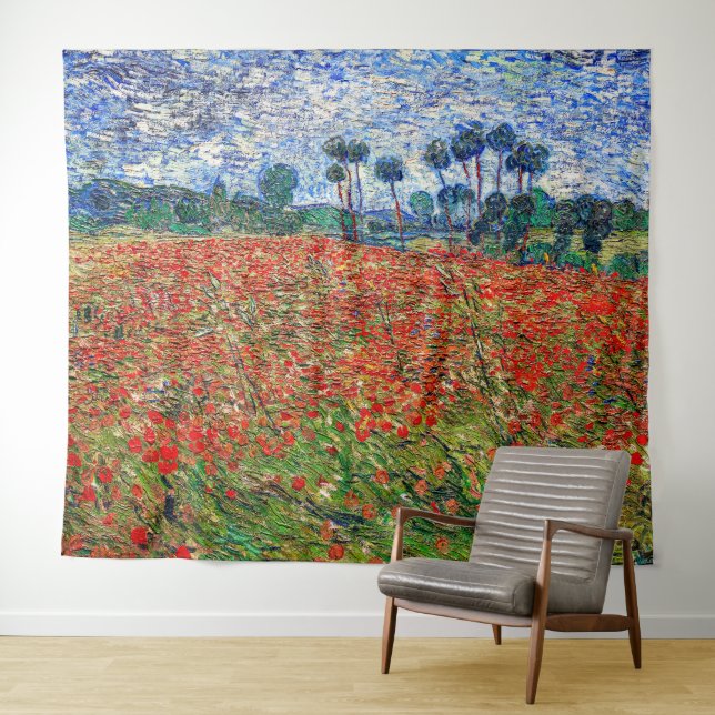 Tenture Vincent van Gogh - Champ de coquelicots (En situation (horizontale))