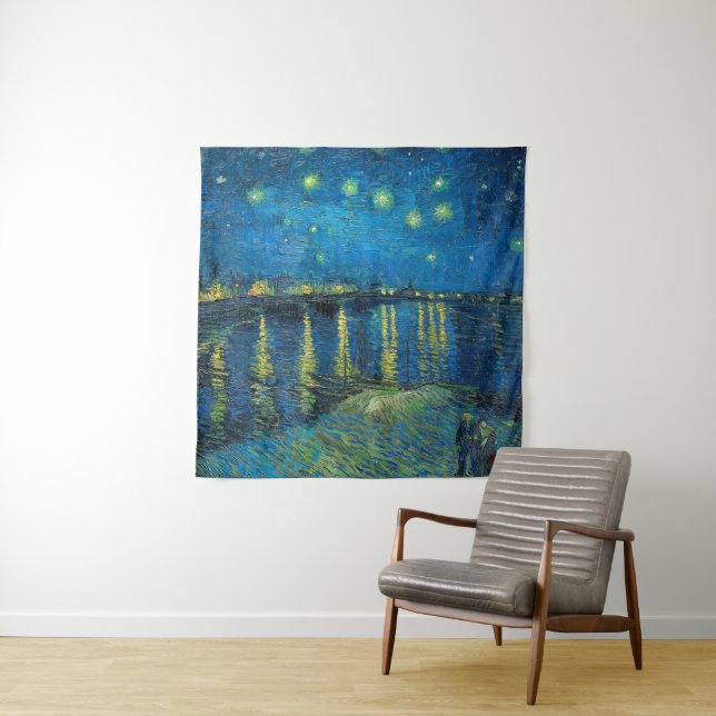 Tenture Vincent Van Gogh Nuit étoilée sur le Rhône (En situation)