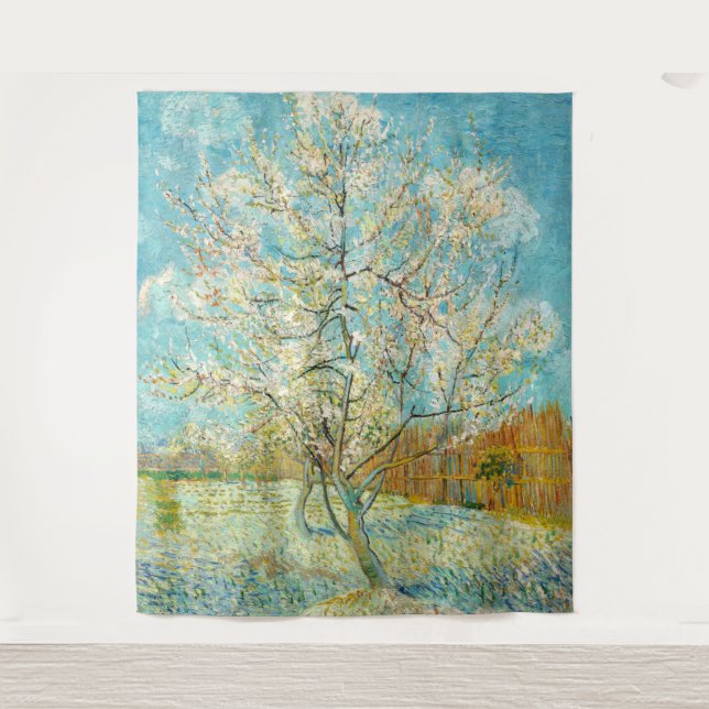 Tenture Vincent van Gogh - Poche rose en fleurs (Devant)