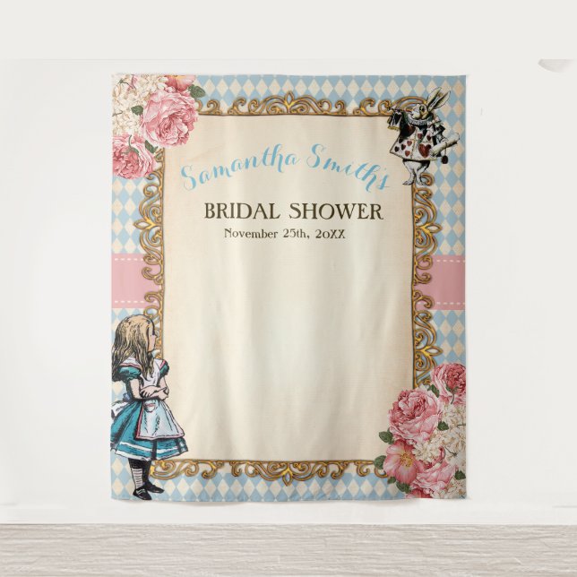 Tenture Vintage Alice in Wonderland Welcome Bridal Shower (Devant)