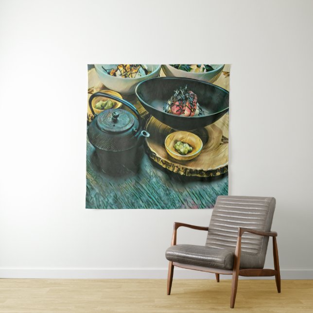 Tenture Vintage cadeau sushi (En situation)