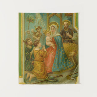 Tenture Vintage Edwardian Era Nativity Christmas Card