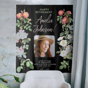 Tenture Vintage Élégant noir Retire Sympathie Florale Phot