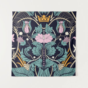 Tenture Vintage floral, Art nouveau, papier peint transpar