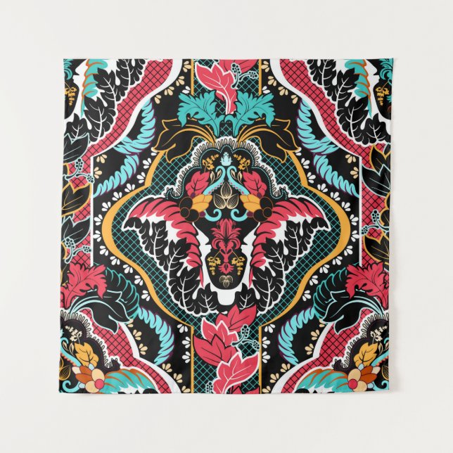 Tenture Vintage indian seamless pattern. Floral wallpaper (Devant)