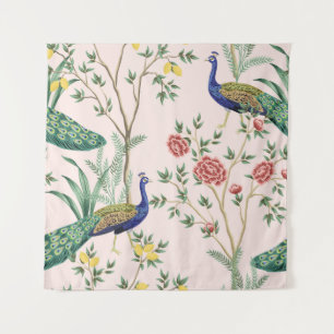 Tenture Vintage jardin citron arbre fruitier, plante, pois