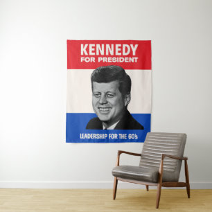 Tenture Vintage JFK Kennedy pour la campagne présidentiell