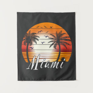 Tenture Vintage Miami Floride Palm Trees Summer Beach