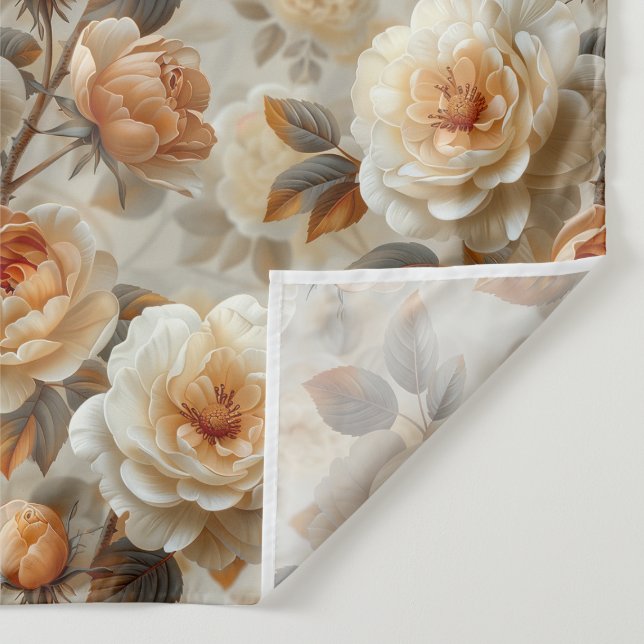 Tenture Vintage motif floral délicat. (Détail)