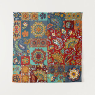 Tenture Vintage Paisley Mandala Patchwork coloré