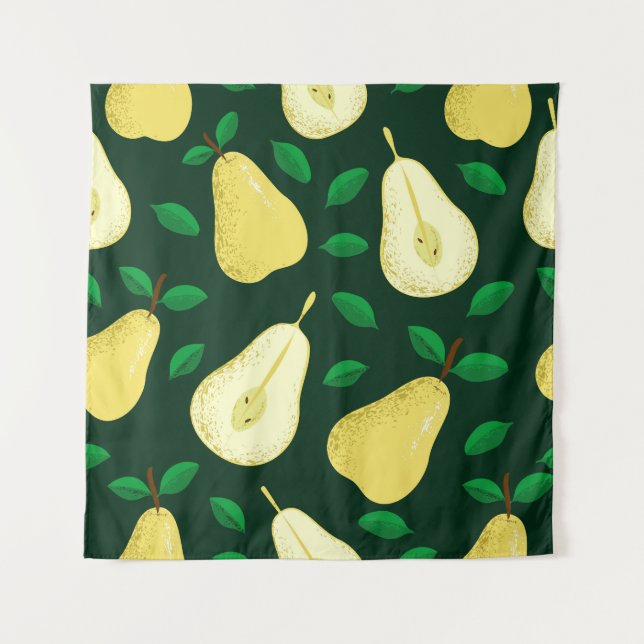 Tenture Vintage Pear Botanique : Vert clair (Devant)