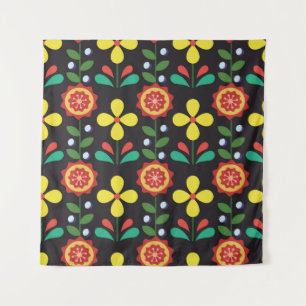 Tenture Vintage retro vintage flower vertical lines seamle