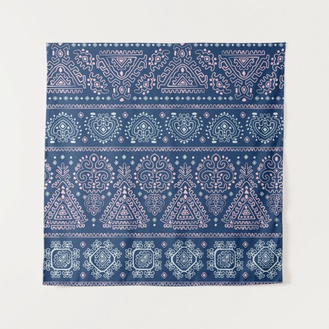 Tenture vintage Tribal Mexicain vintage ethnique couture (Devant)