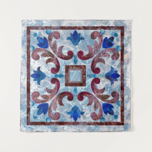 Tenture Vintage tuile italienne avec motif marocain abstra