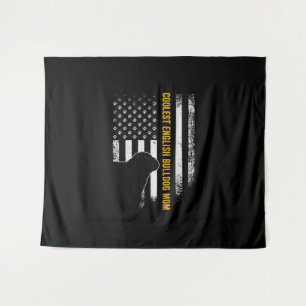Tenture Vintage USA American Flag Coolest Anglais Bulldog