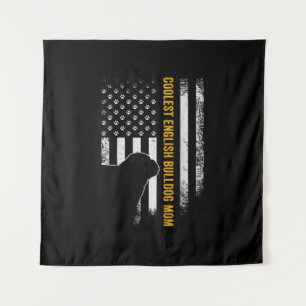 Tenture Vintage USA American Flag Coolest Anglais Bulldog