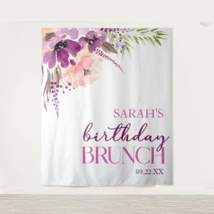 Tenture Violet Magenta Purple Floral Anniversaire Brunch
