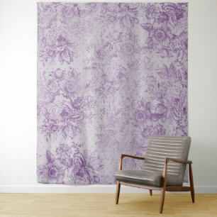 Tenture violet rustique, chic shabby, fleurs de lavande pâ