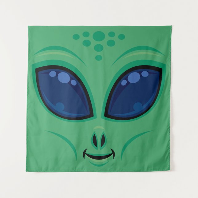 Tenture Visage Alien de dessin convivial (Devant)