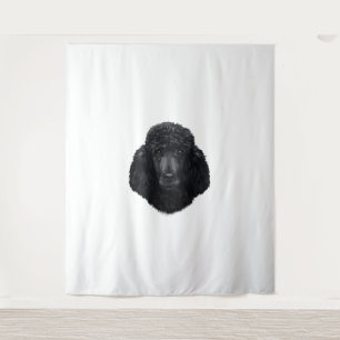 Tenture Visage de chien de caniche noir