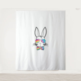 Tenture Visage de lapin avec Tie Dye Lunettes de soleil et