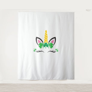 Tenture Visage de licorne de la Saint-Patrick Leprechaun I