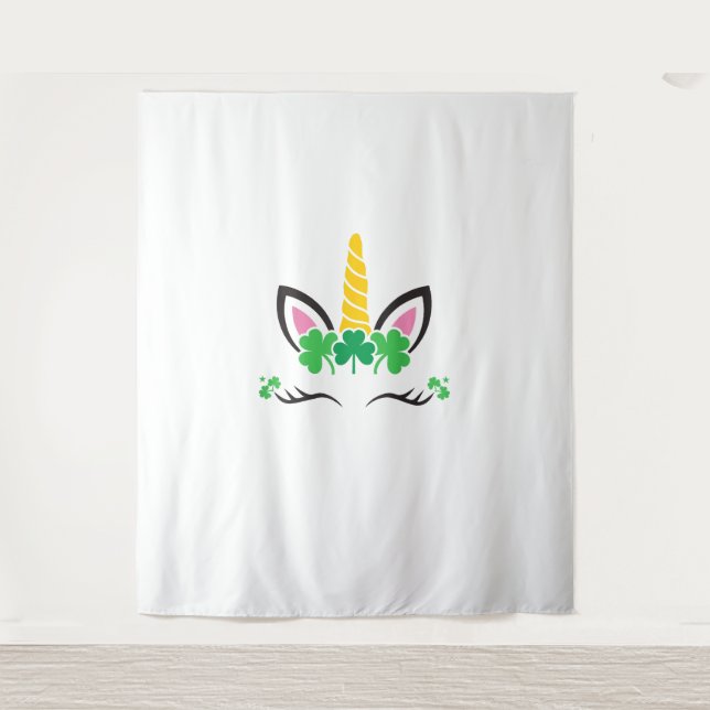 Tenture Visage de licorne de la Saint-Patrick Leprechaun I (Devant)