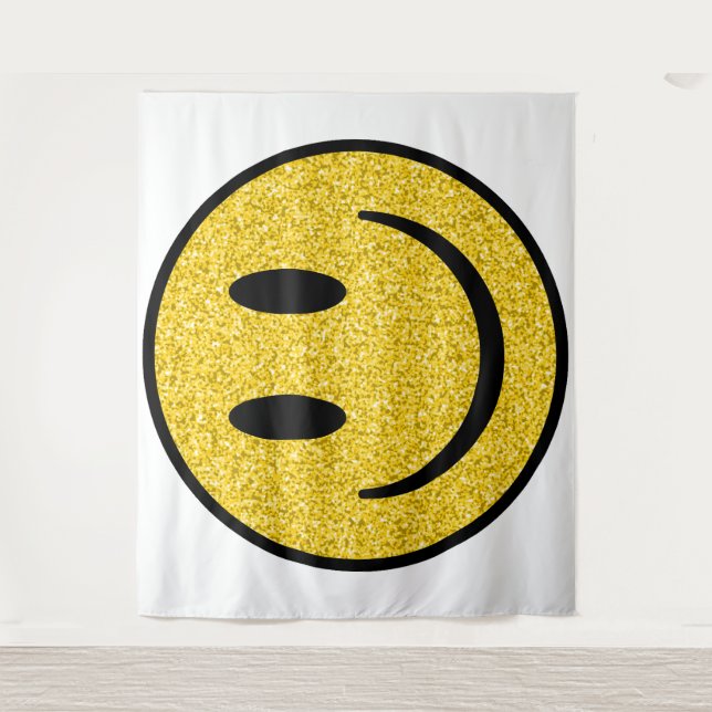 Tenture Visage de sourire parties scintillant (Devant)