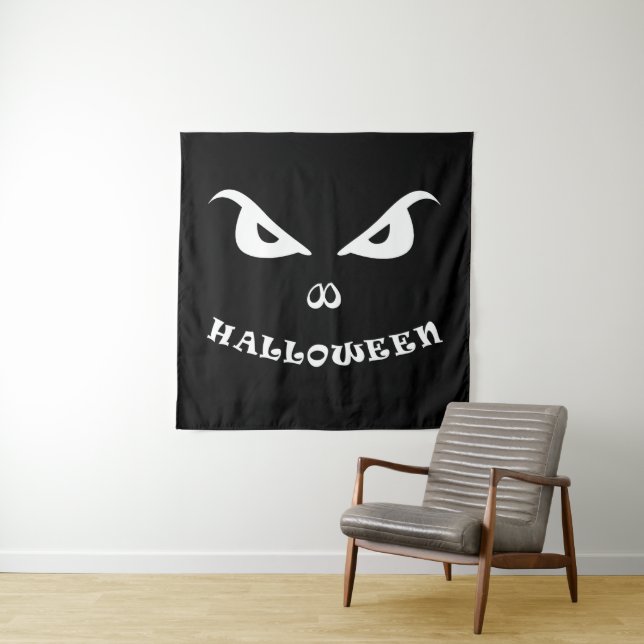 Tenture visage effrayant de Halloween terrifiant (En situation)