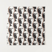 Visage et yeux géométriques sans couture motif