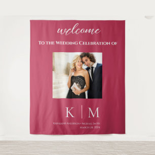 Tenture Viva Magenta et White-Photo-Mariage-