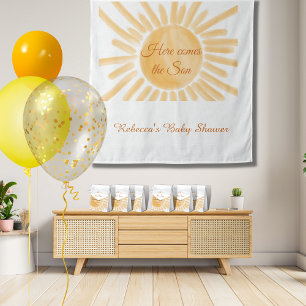 Tenture Voici le Baby shower Son Sunshine Yellow Ray