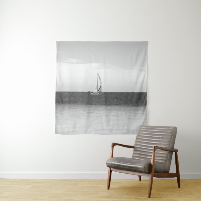 Tenture Voile dans la mer des Caraïbes 2 #art #travel (En situation)