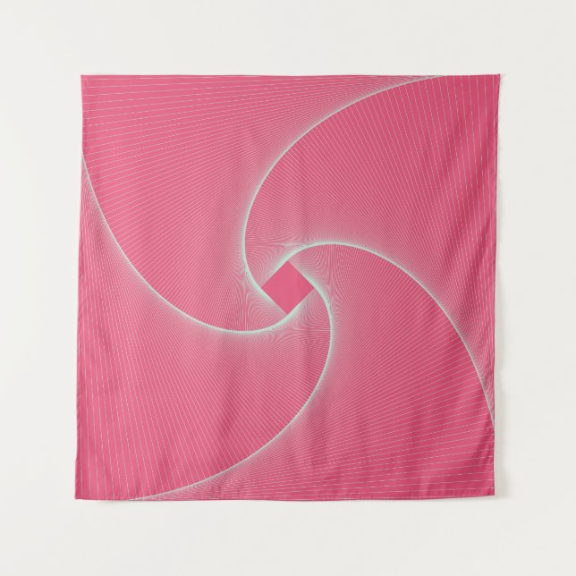 Tenture Vortex carré en relief, rose velours. (Devant)