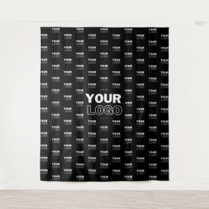 Tenture Votre logo et arrière-plan Logo répétitif Noir