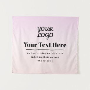 Tenture Votre logo et texte   Ombré rose et pêche