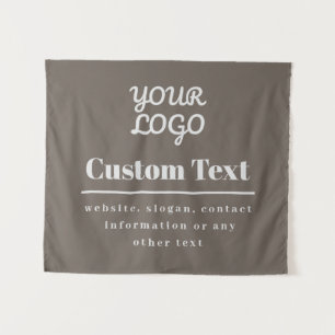 Tenture Votre Logo Moderne Rétro Beige & Gris Clair