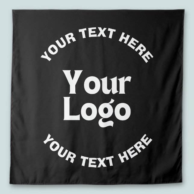 Tenture Votre logo ou image et texte modifiable | Noir et  (Créateur téléchargé)