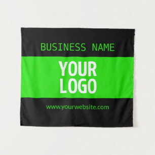Tenture Votre logo ou image Noir et vert brillant