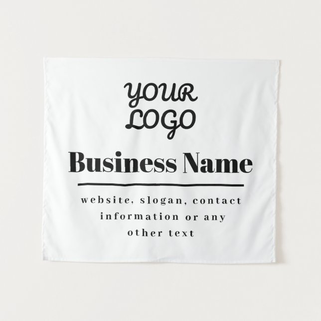 Tenture Votre logo Retro-Moderne Blanc & Noir (Devant (Horizontal))