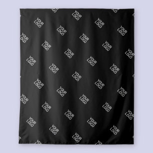 Tenture Votre logo simple motif de logo répétitif Noir