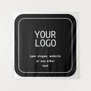 Tenture Votre Logo & Slogan ou autre texte Noir et blanc