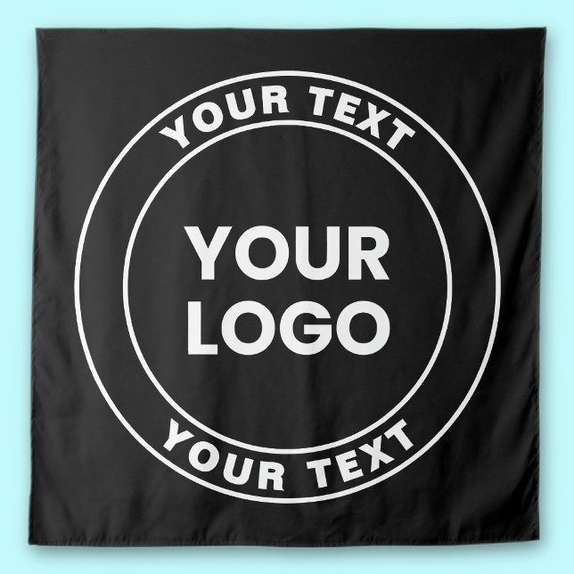 Tenture Votre logo téléchargé + texte circulaire gras  (Créateur téléchargé)