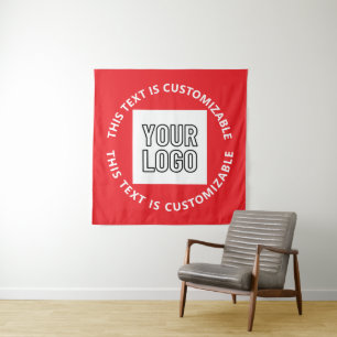 Tenture Votre logo/toute image téléchargée et texte circul