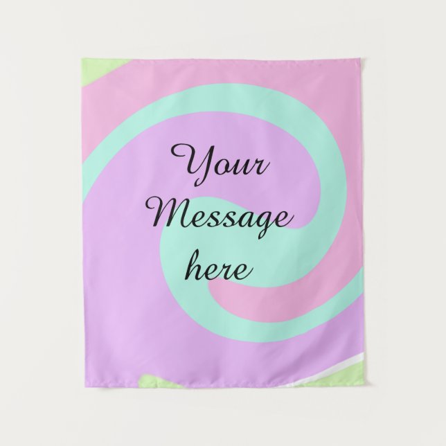 Tenture Votre message ici ajouter texte nom monogramme ros (Devant)