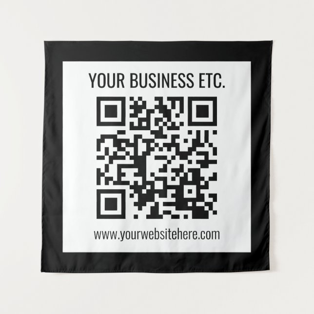 Tenture Votre nom d'entreprise et votre code QR modifié (Devant)