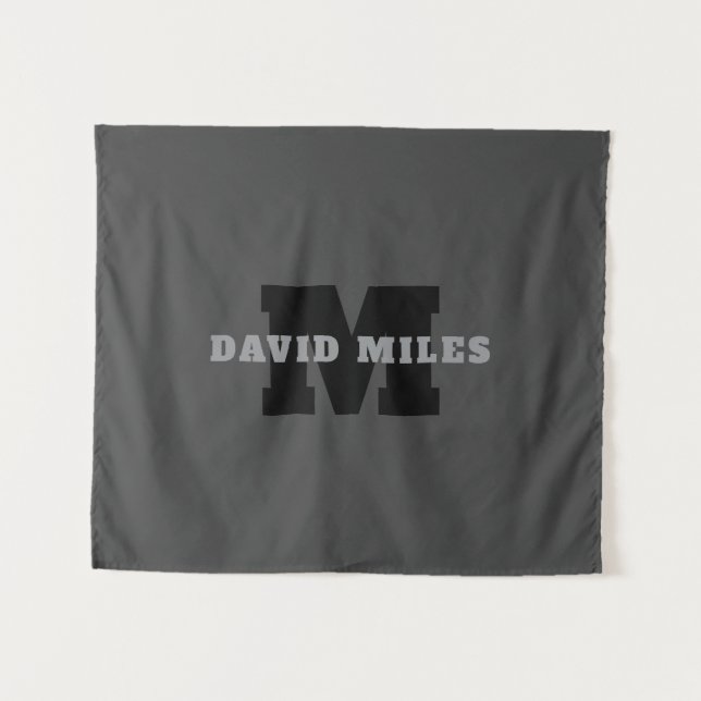 Tenture Votre nom ou nom commercial | Masculine moderne Gr (Devant (Horizontal))