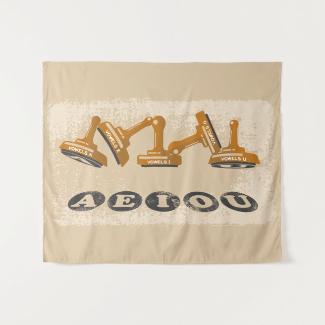 Tenture Vowels AEIOU (Devant (Horizontal))