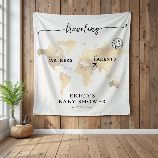 Tenture Voyager de Partenaires à Parents Gold Map (Traveling from Parners to Parents Gold Map Tapestry
)