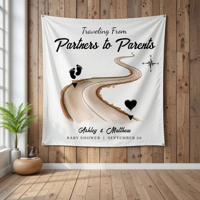 Tenture Voyager de Partenaires au Baby shower Parents (Traveling from Partners to Parents Baby Shower Tapestry
)